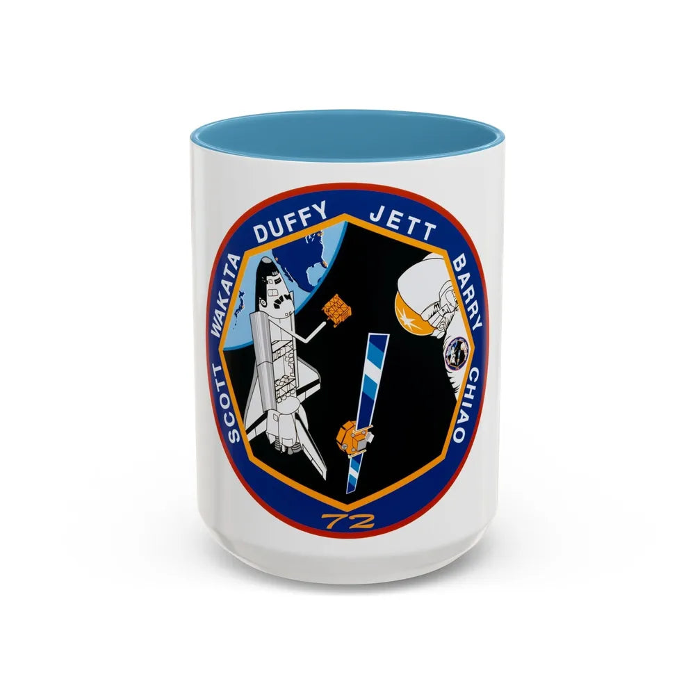 STS 72 (NASA) Accent Coffee Mug-15oz-Light Blue-Go Mug Yourself