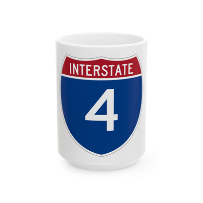 Interstate 4 (U.S. Highways) White Coffee Mug