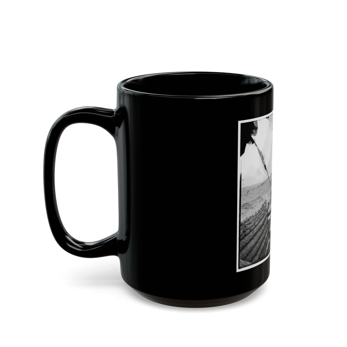 Fort Brady, Va. Battery Of Parrott Guns Manned By Company C, 1st Connecticut Heavy Artillery (U.S. Civil War) Black Coffee Mug