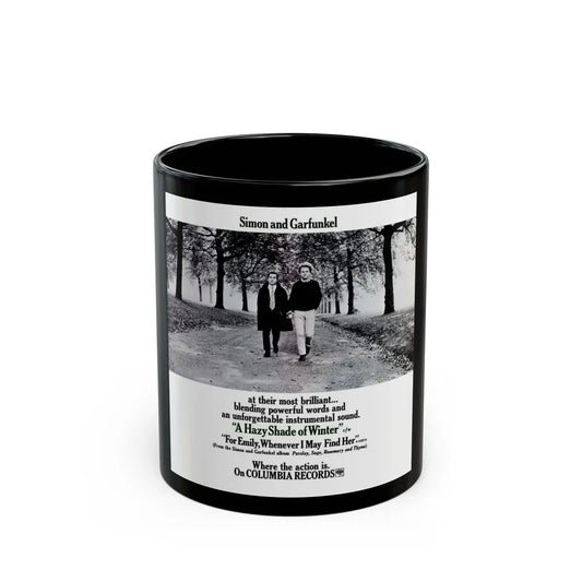 Simon and Garfunkel 1966 (Music Poster) Black Coffee Mug-11oz-Go Mug Yourself