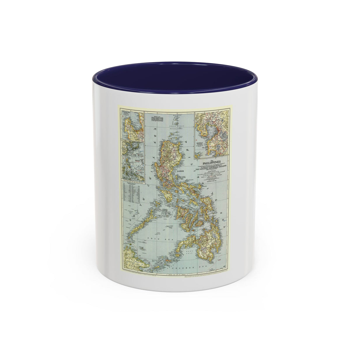 Philippines, The (1945) (Map) Accent Coffee Mug