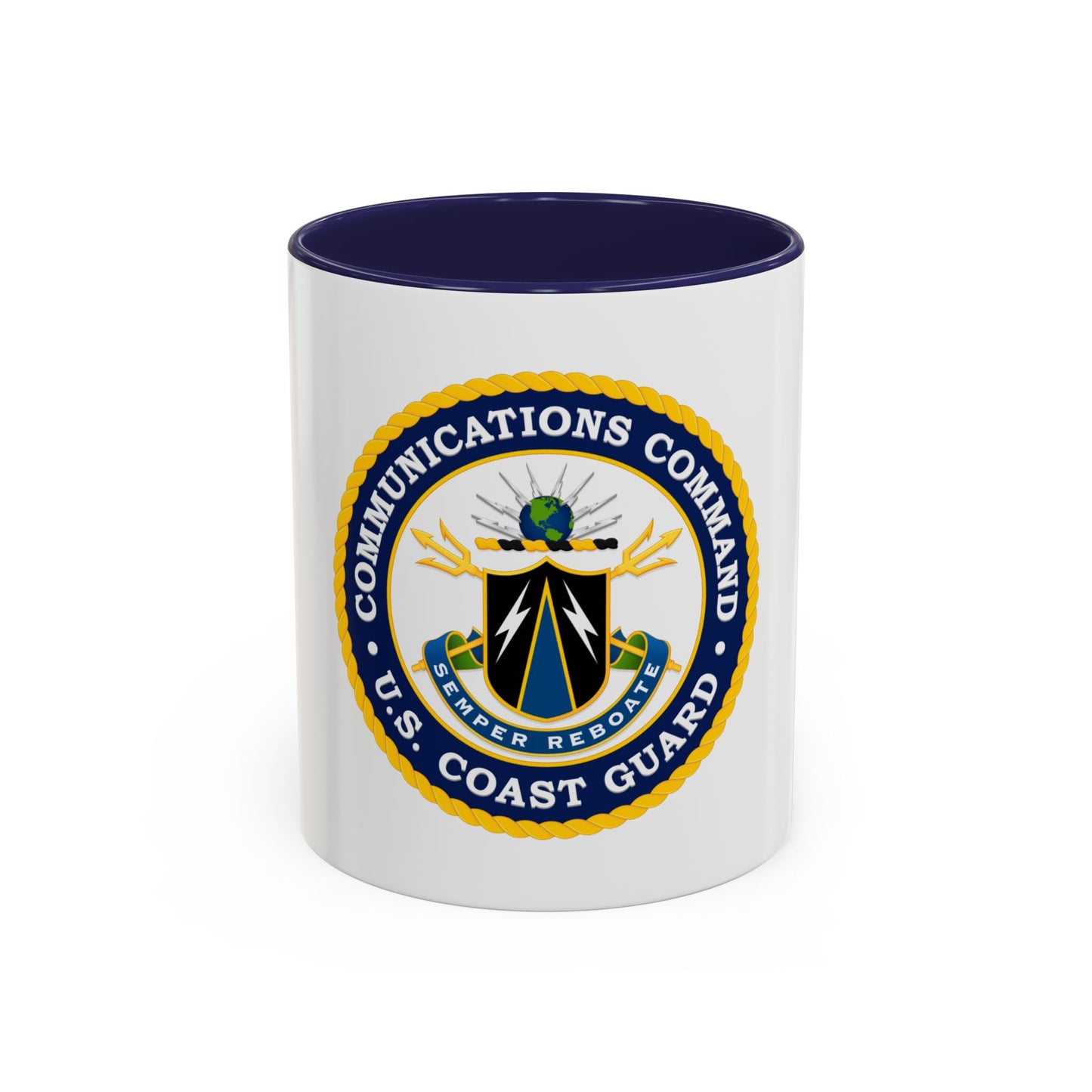 USCG Communications Command (U.S. Coast Guard) Accent Coffee Mug
