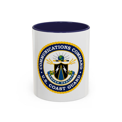 USCG Communications Command (U.S. Coast Guard) Accent Coffee Mug
