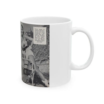 Terry Moore #451 - 66 PHOTOGRAPHS OF Terry MOORE U.K. Pocket Mag. Pages 32 & 33 (Vintage Female Icon) White Coffee Mug-Go Mug Yourself