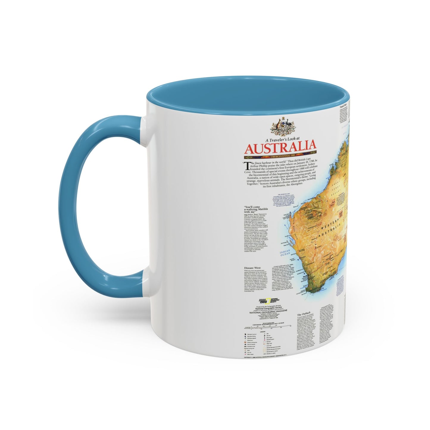 Australia - A Traveller's Look (1988) (Map) Accent Coffee Mug