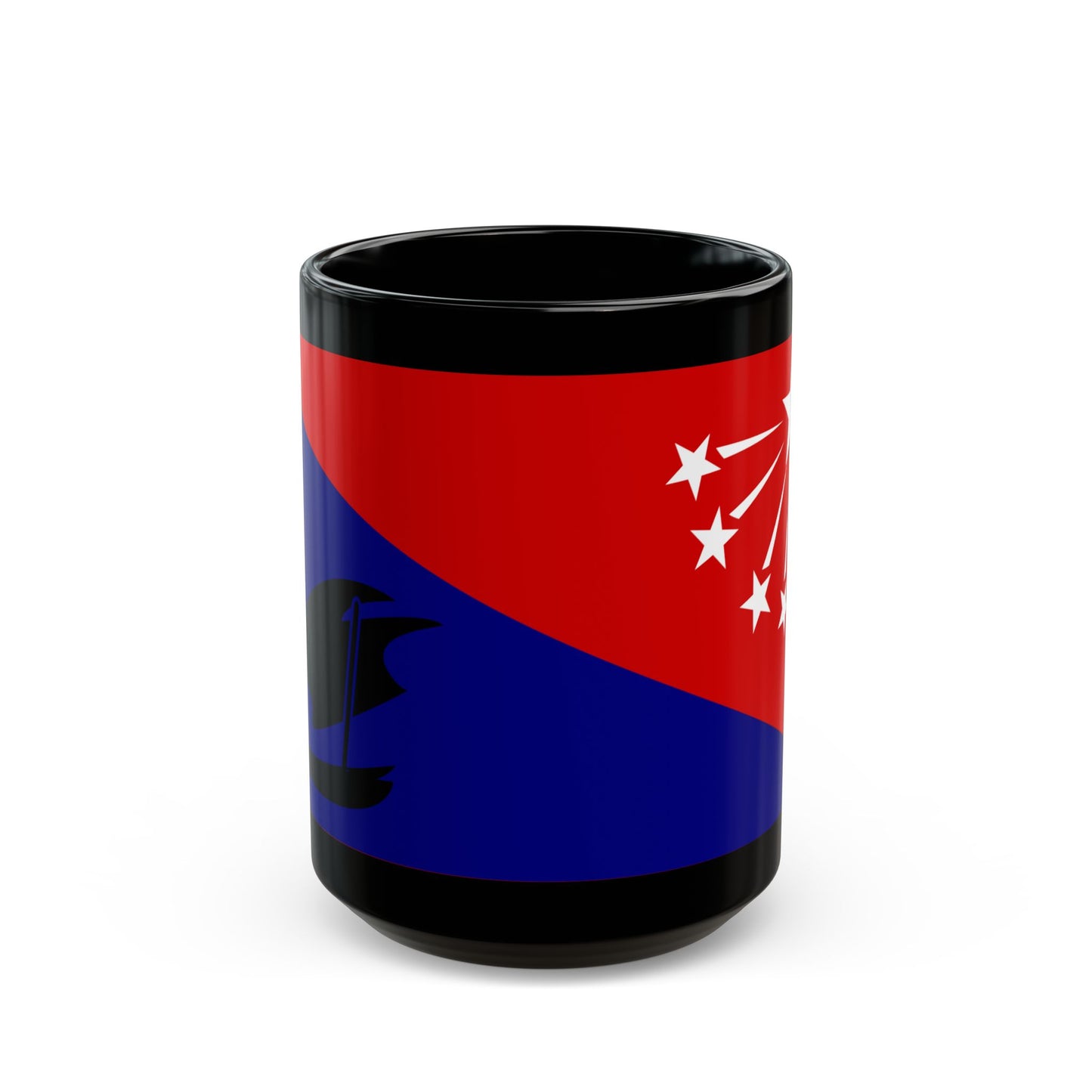 Flag of Central Province Papa New Guinea - Black Coffee Mug-15oz-Go Mug Yourself