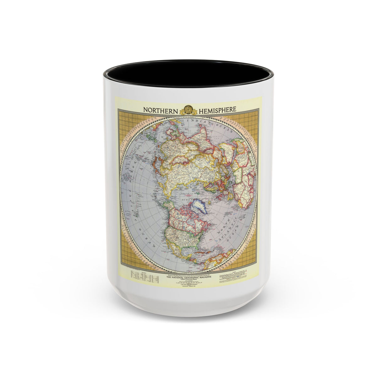 Northern Hemisphere (1946) (Map) Accent Coffee Mug