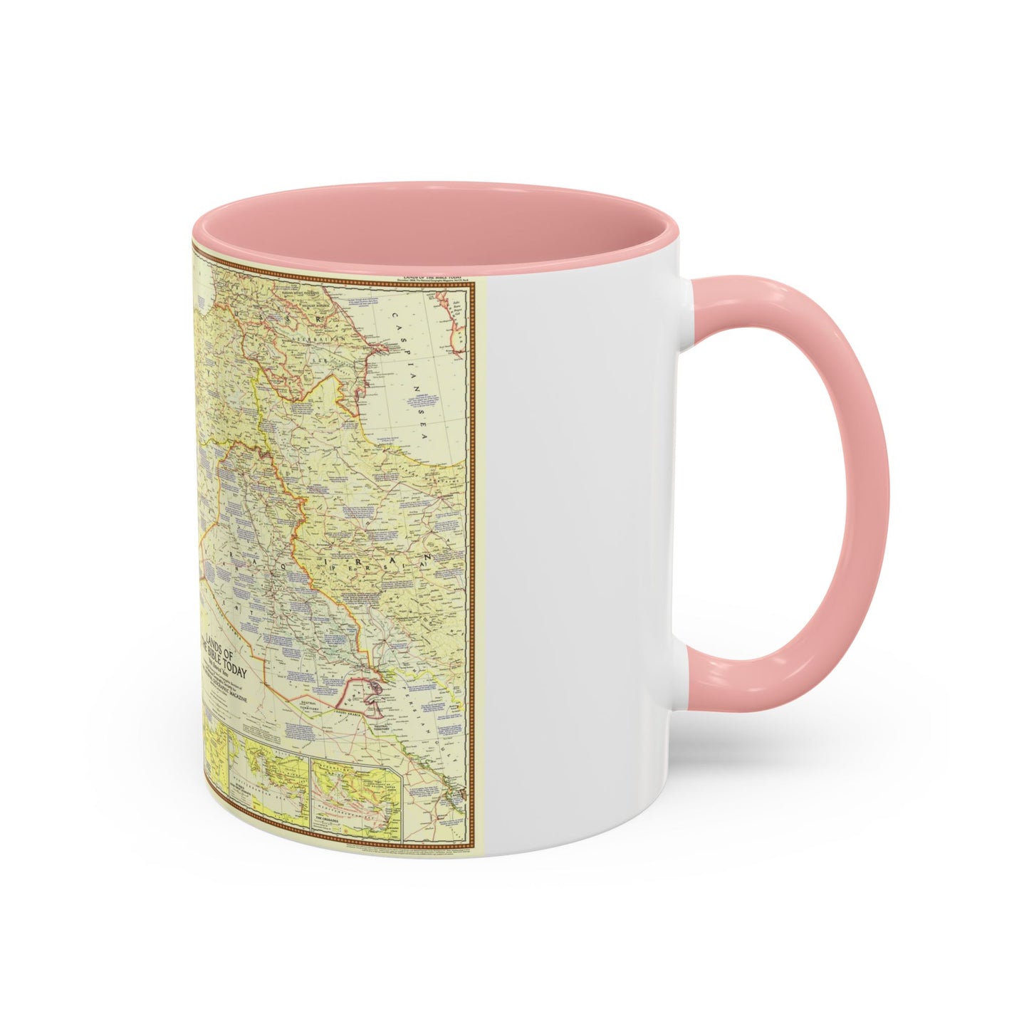 Middle East - Lands of the Bible Today (1956) (Map) Accent Coffee Mug