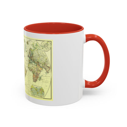 World Map - Political Divisions (1922) (Map) Accent Coffee Mug
