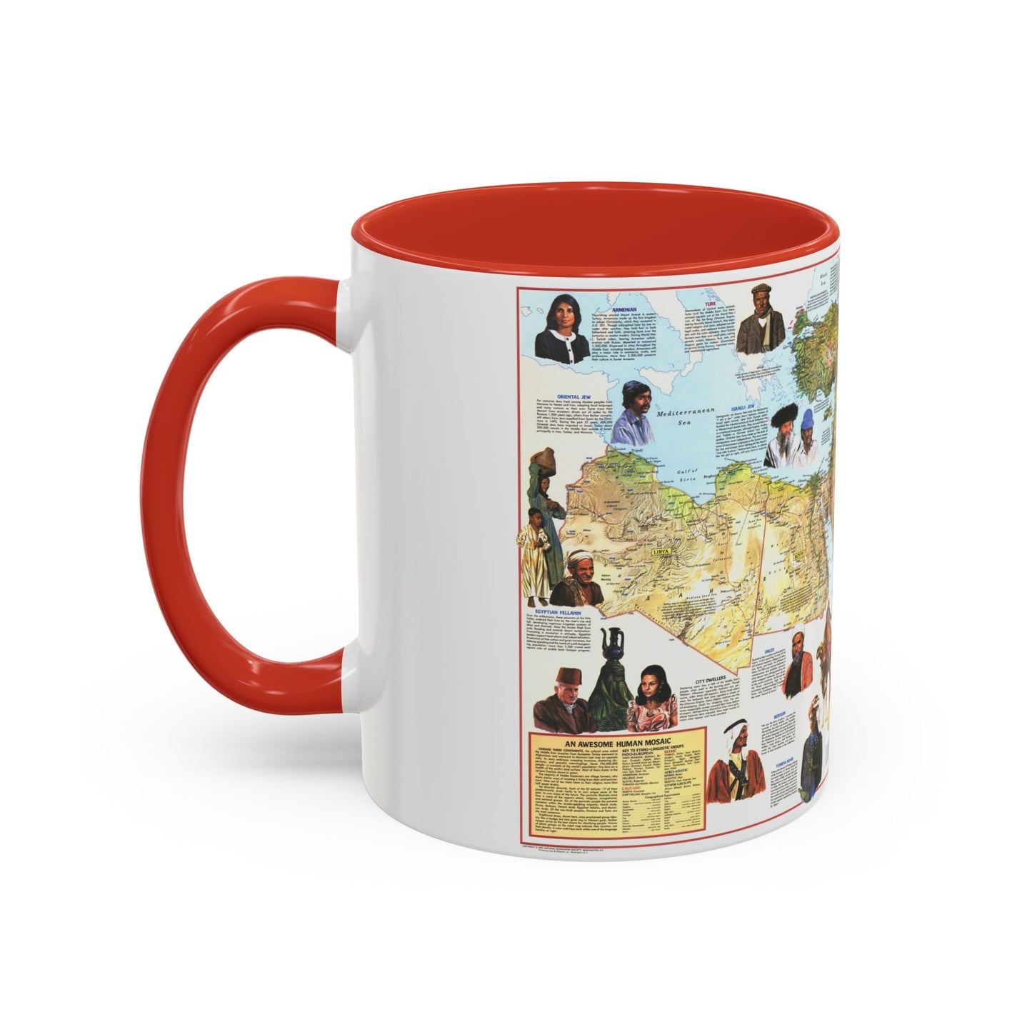 Middle East - The Peoples 1 (1972) (Map) Accent Coffee Mug