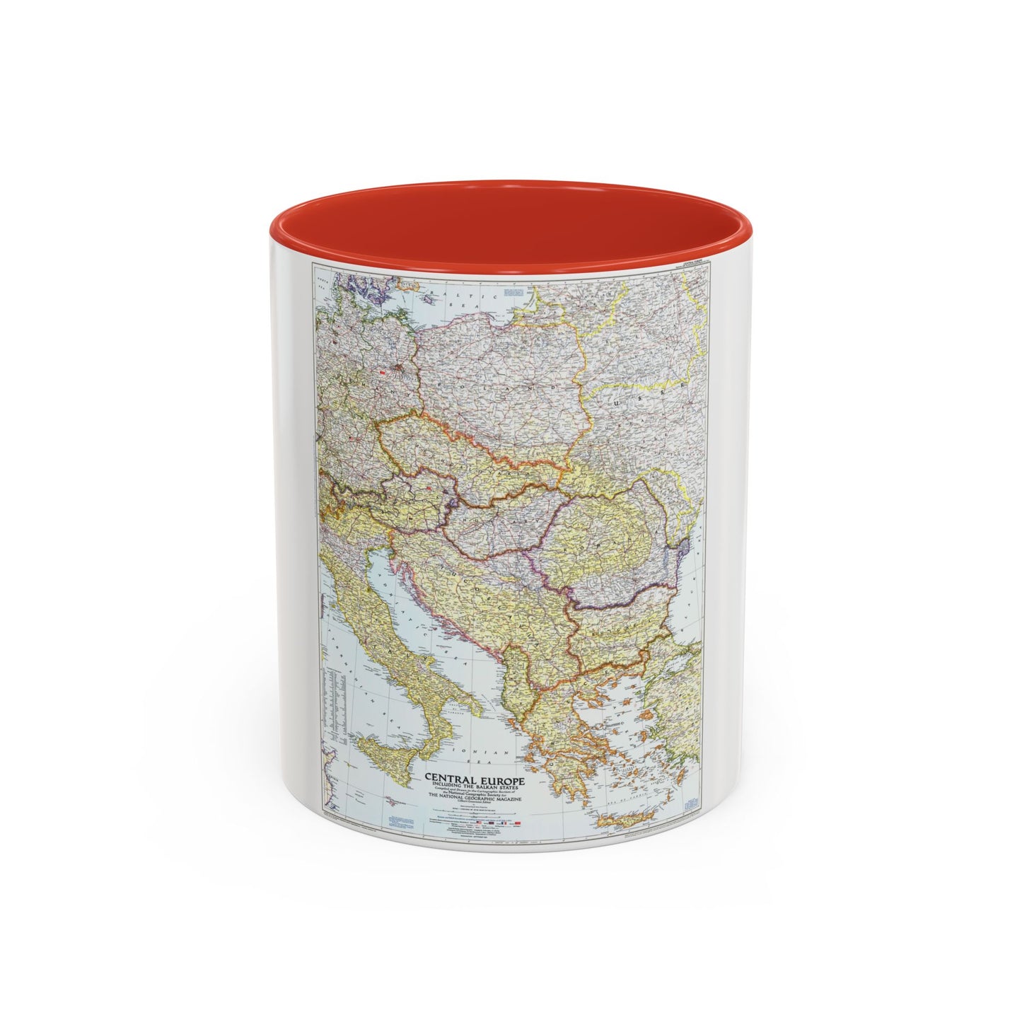 Tasse à café Accent Europe - États centraux et balkaniques (1951) (carte)