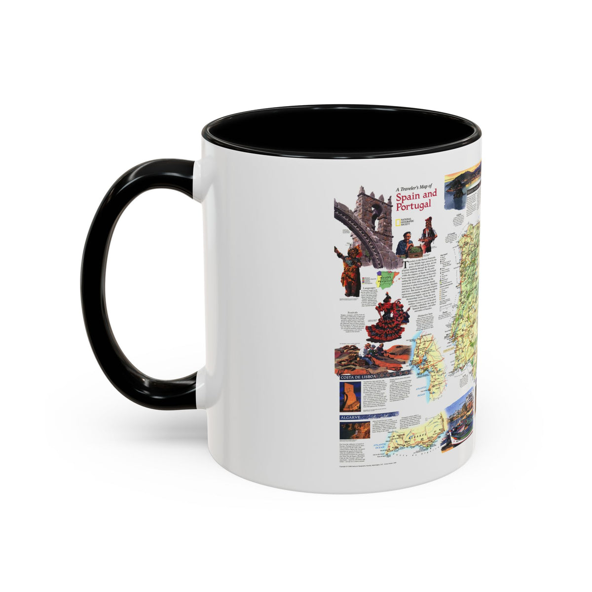 Spain and Portugal - A Traveller's Map (1998) (Map) Accent Coffee Mug