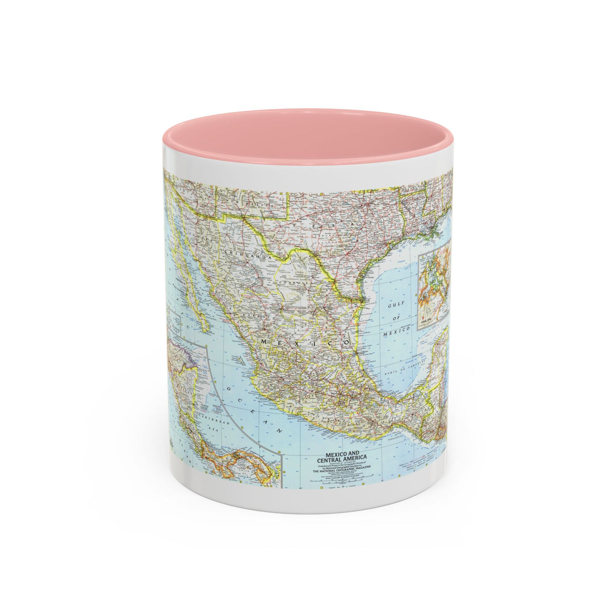 Central America - Mexico (1961) (Map) Accent Coffee Mug