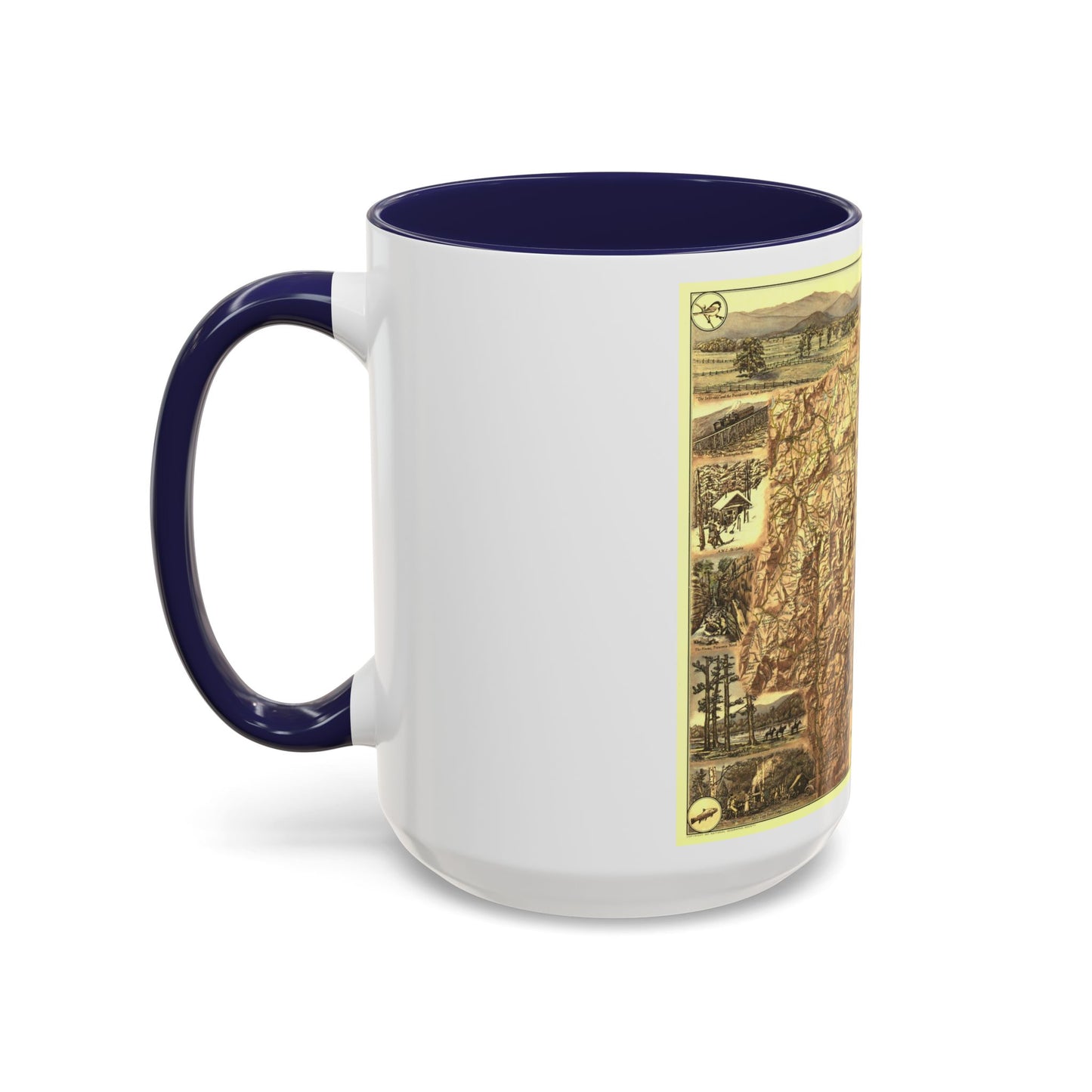 USA - New Hampshire's White Mountains (1937) (Map) Accent Coffee Mug