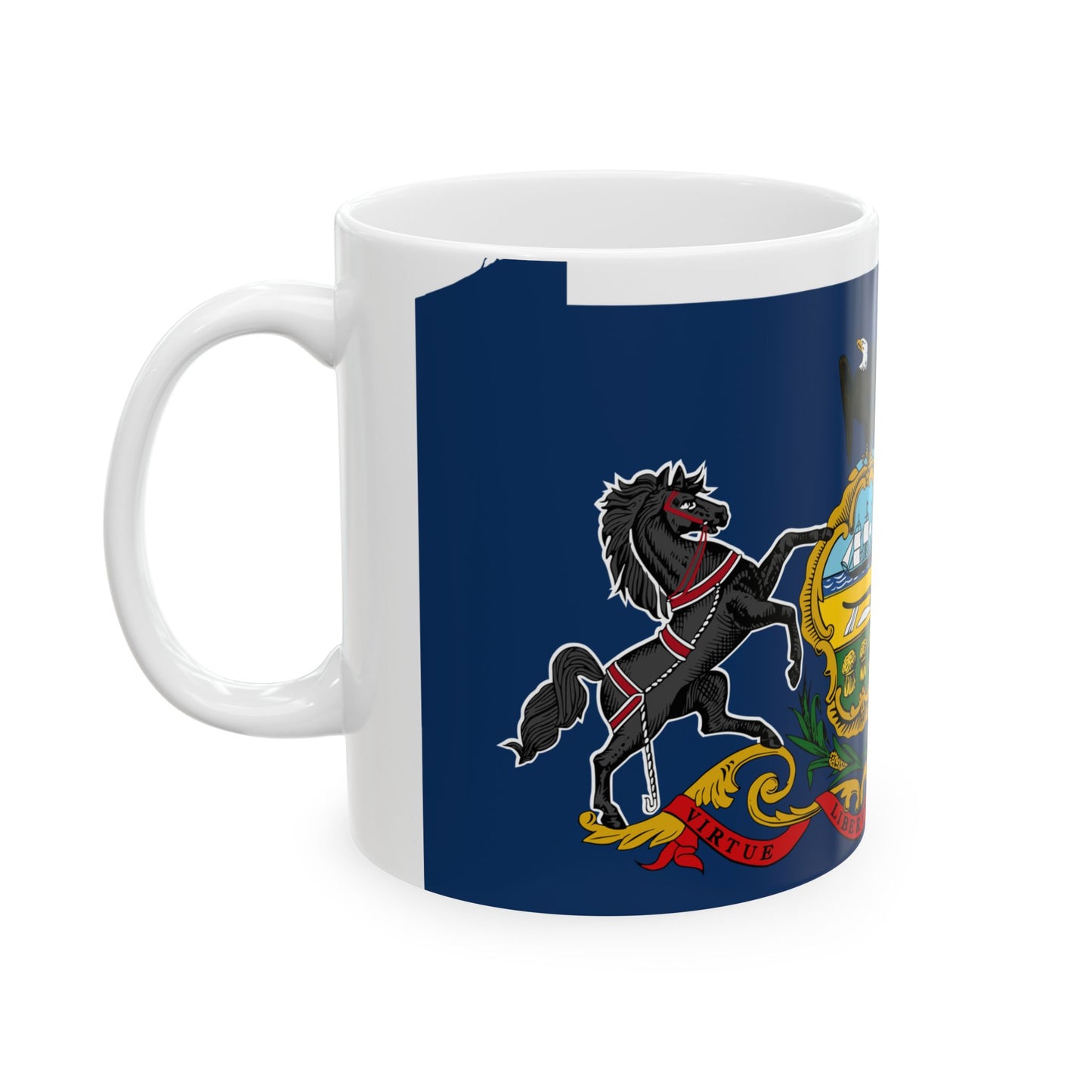 Flag-map of Pennsylvania (United States) White Coffee Mug
