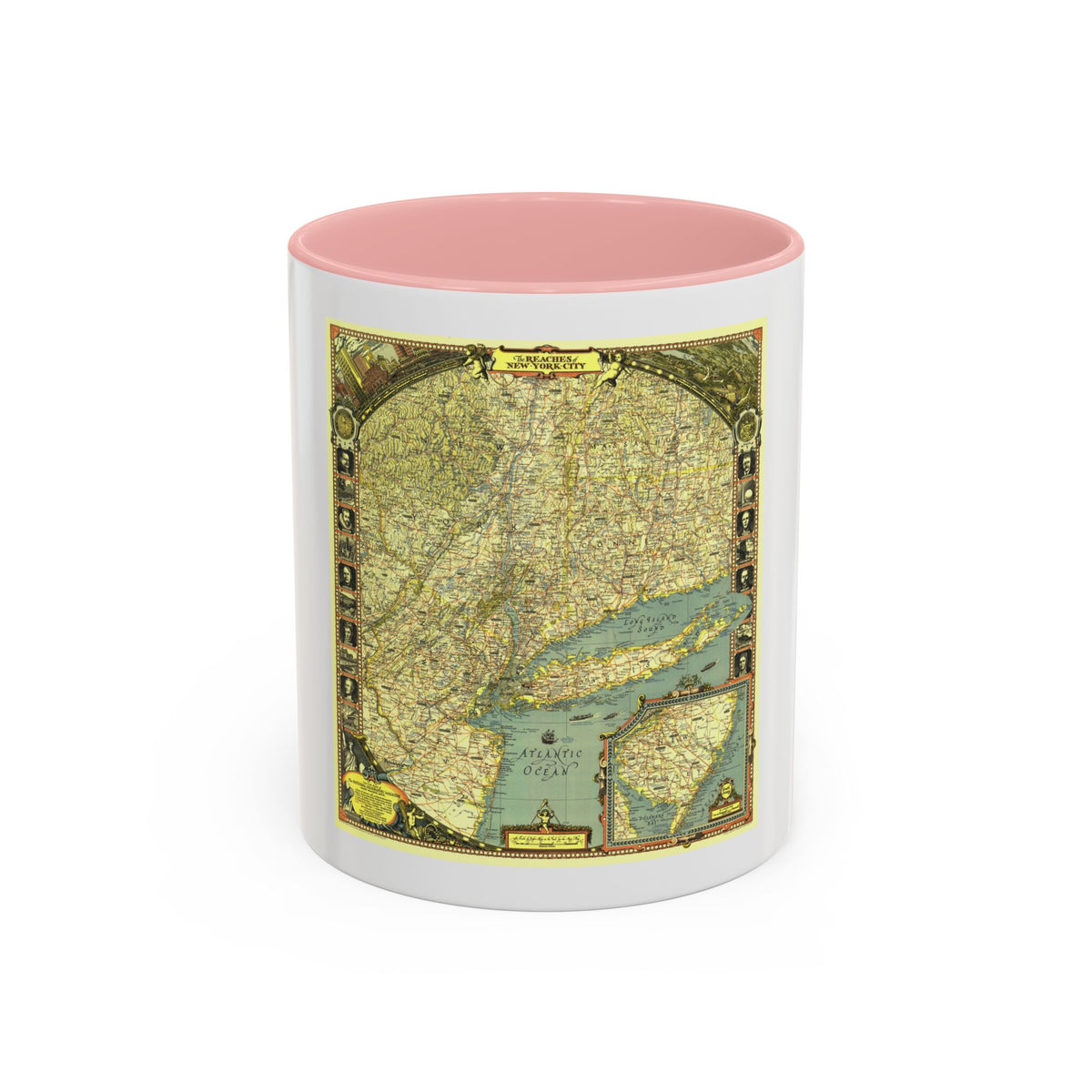 USA - New York City (1939) (Map) Accent Coffee Mug