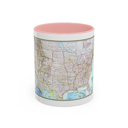 USA - The United States (1968) (Map) Accent Coffee Mug