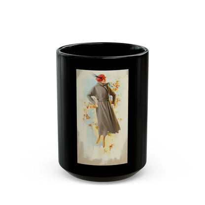 Fashion Illustration, Fall, 1918 - Black Coffee Mug-15oz-Go Mug Yourself