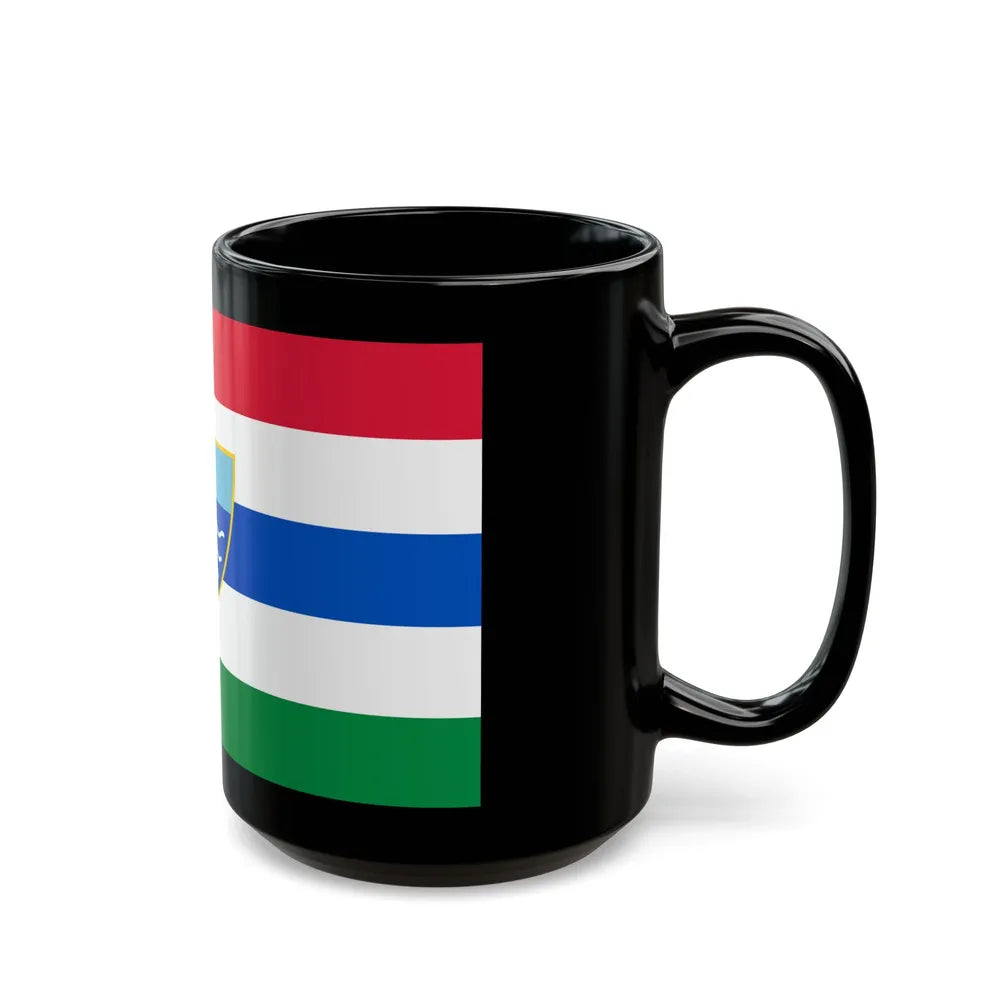 Flag of Herzegovina Neretva Canton Bosnia and Herzegovina - Black Coffee Mug-Go Mug Yourself