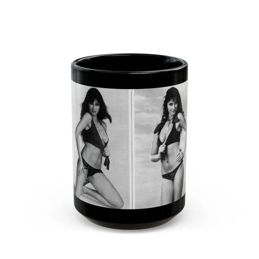 Caroline Munro #219 (Vintage Female Icon) Black Coffee Mug-15oz-Go Mug Yourself