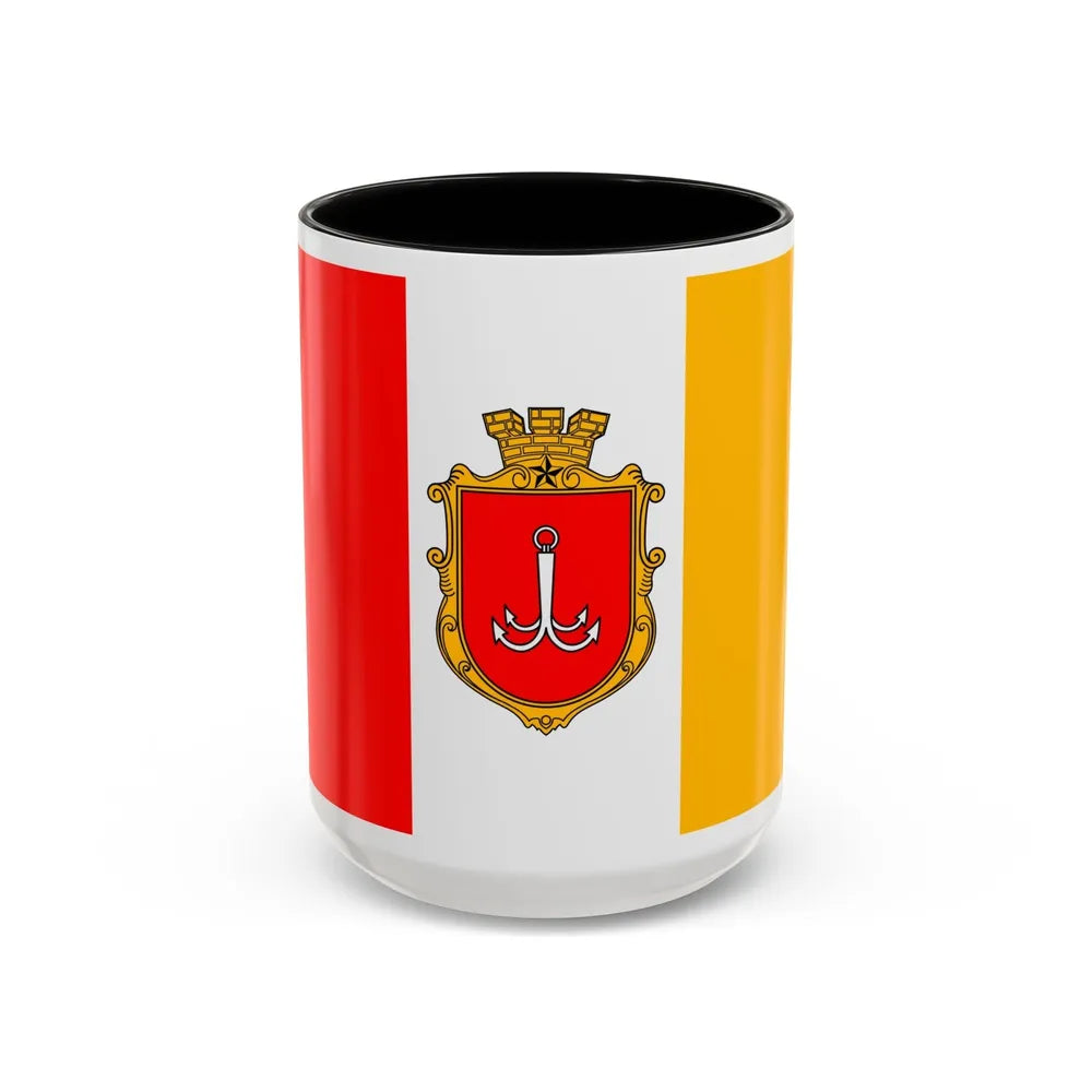 Flag of Odessa Ukraine - Accent Coffee Mug-15oz-Black-Go Mug Yourself