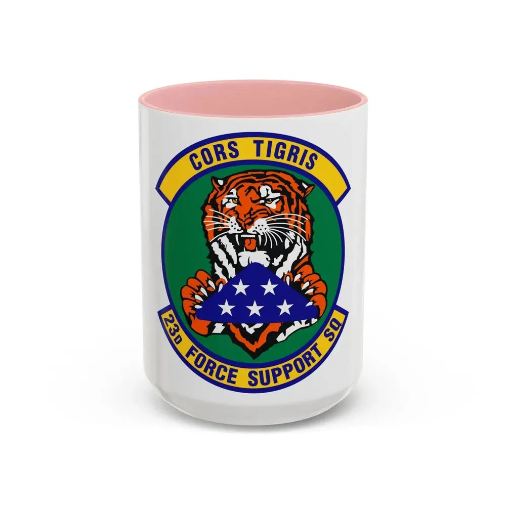 23d Force Support Squadron (U.S. Air Force) Accent Coffee Mug 15oz Pink - Go Mug Yourself