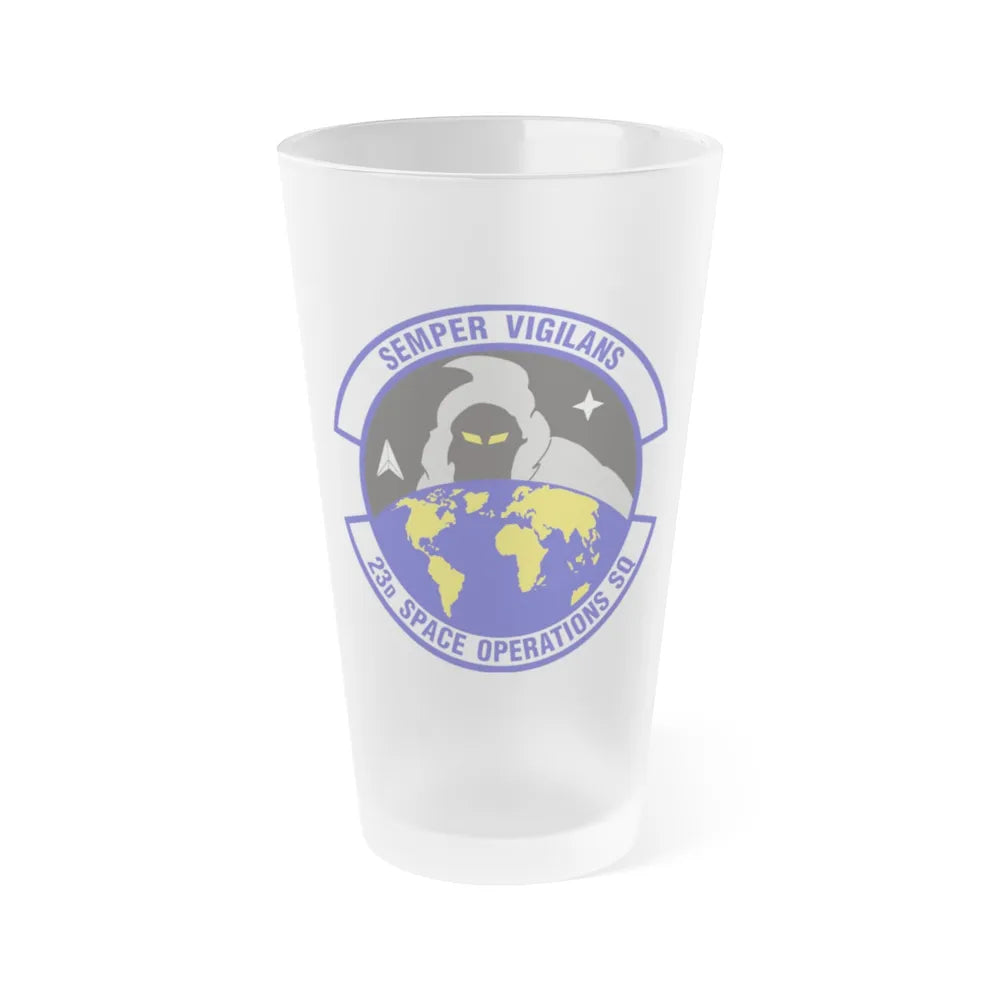 23d Space Operations Squadron (U.S. Air Force) Frosted Pint Glass 16oz-16oz-Frosted-Go Mug Yourself