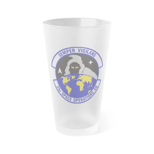 23d Space Operations Squadron (U.S. Air Force) Frosted Pint Glass 16oz-16oz-Frosted-Go Mug Yourself