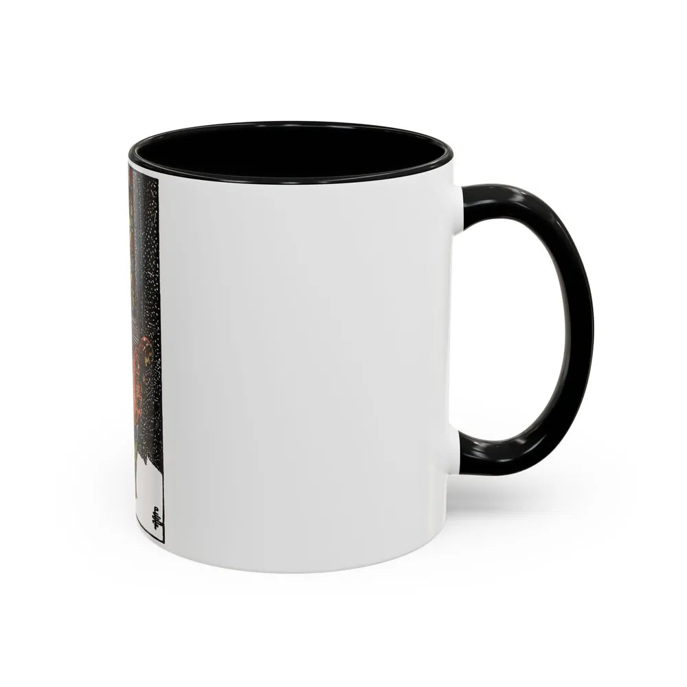 The 5 of Pentacles (Tarot Card) Accent Coffee Mug-Go Mug Yourself