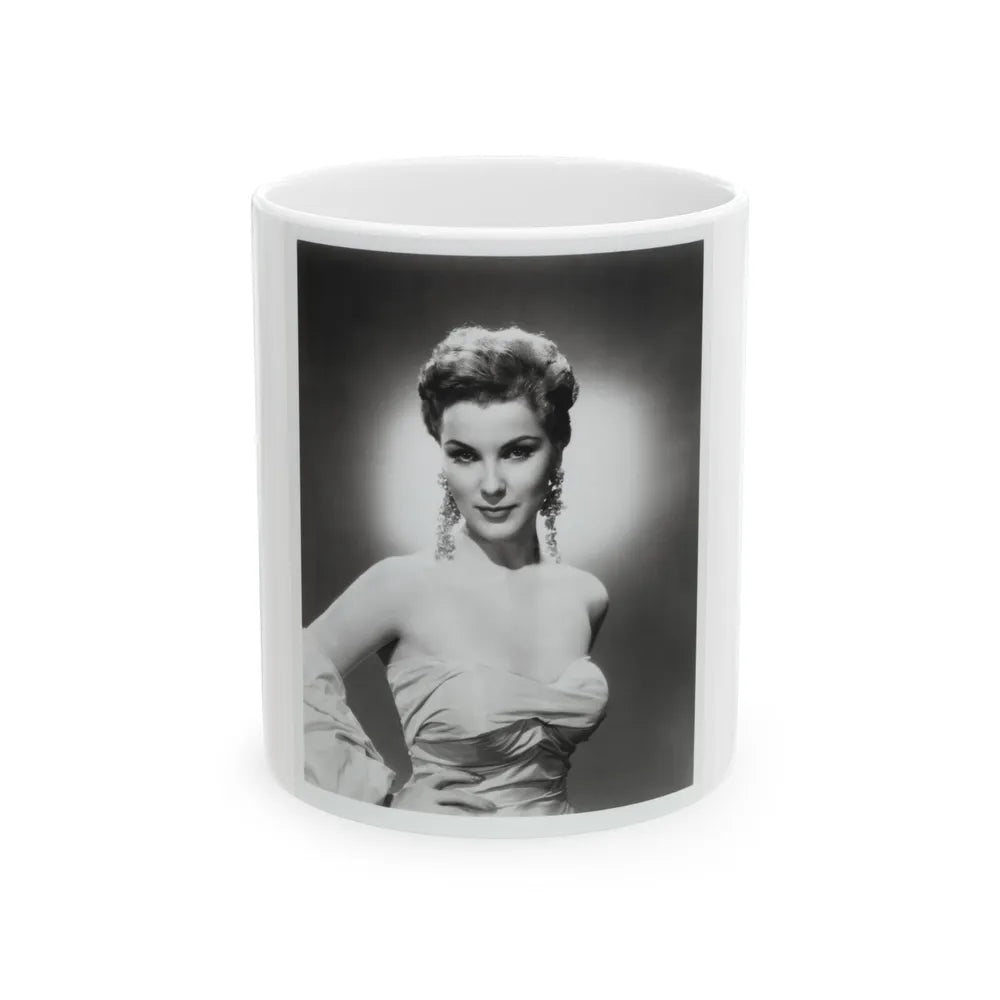 Debra Paget #614 - 8x10 B&W Upper Body Glamour Promo Photo circa 50's (Vintage Female Icon) White Coffee Mug-11oz-Go Mug Yourself