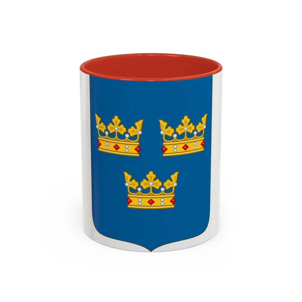 Shield of arms of Sweden - Accent Coffee Mug-11oz-Red-Go Mug Yourself