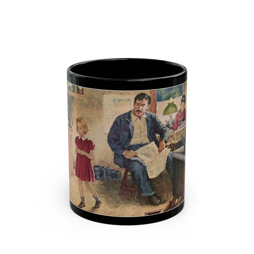 Babe In Disgrace by R. Ross Annett, 1950 - Black Coffee Mug-11oz-Go Mug Yourself