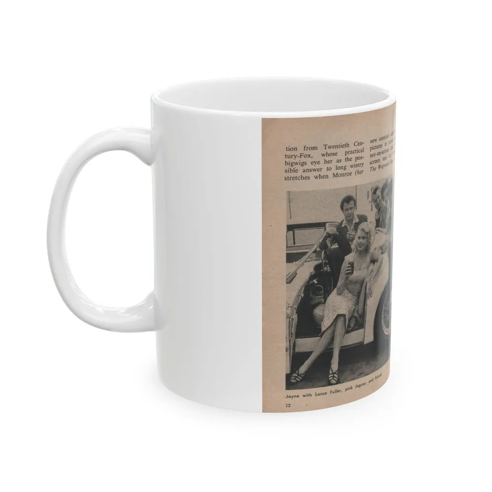 Jayne Mansfield #286 - JAYNE Pocket Magazine Pages 16 & 17 (Vintage Female Icon) White Coffee Mug-Go Mug Yourself