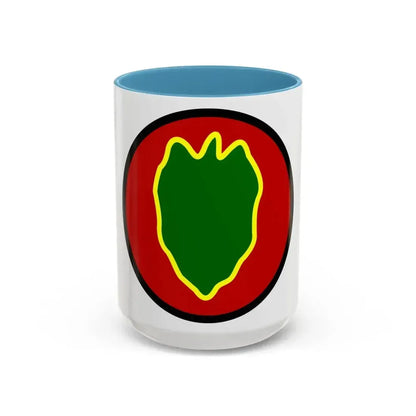 24 Infantry Division SSI (U.S. Army) Accent Coffee Mug 15oz Light Blue - Go Mug Yourself