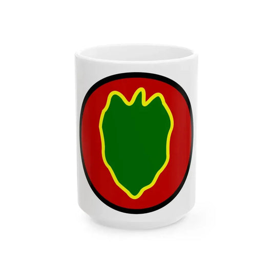 24 Infantry Division SSI (U.S. Army) White Coffee Mug 15oz - Go Mug Yourself