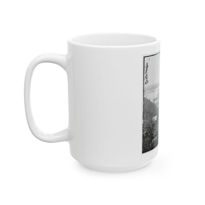 Belle Plain, Va.  Army Wagons And Transports At The Lower Landing (U.S. Civil War) White Coffee Mug