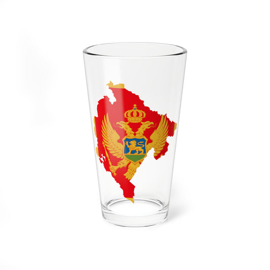 Flag map of Montenegro (Montenegro) Pint Glass 16oz