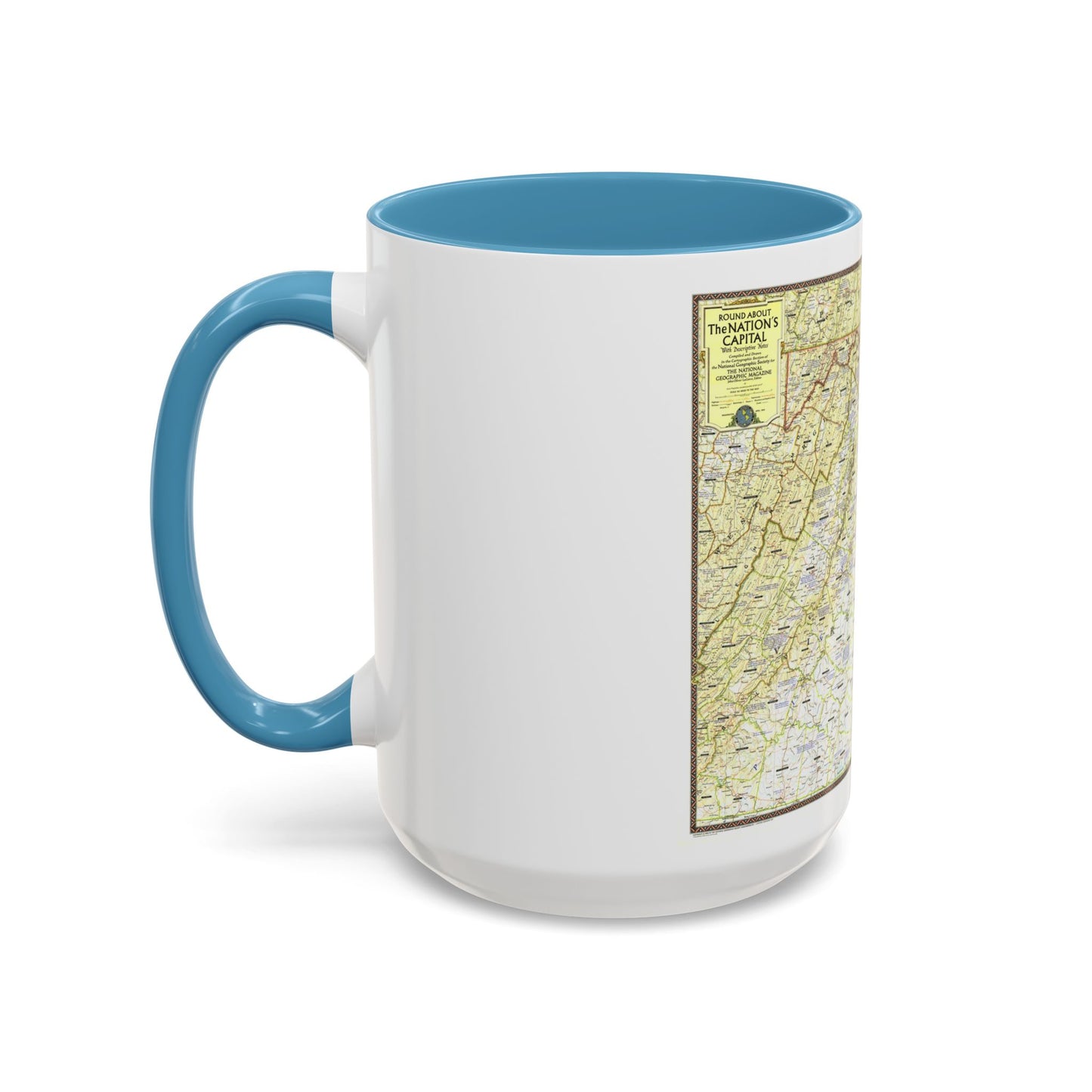 USA - Round About the Nation's Capital (1956) (Map) Accent Coffee Mug