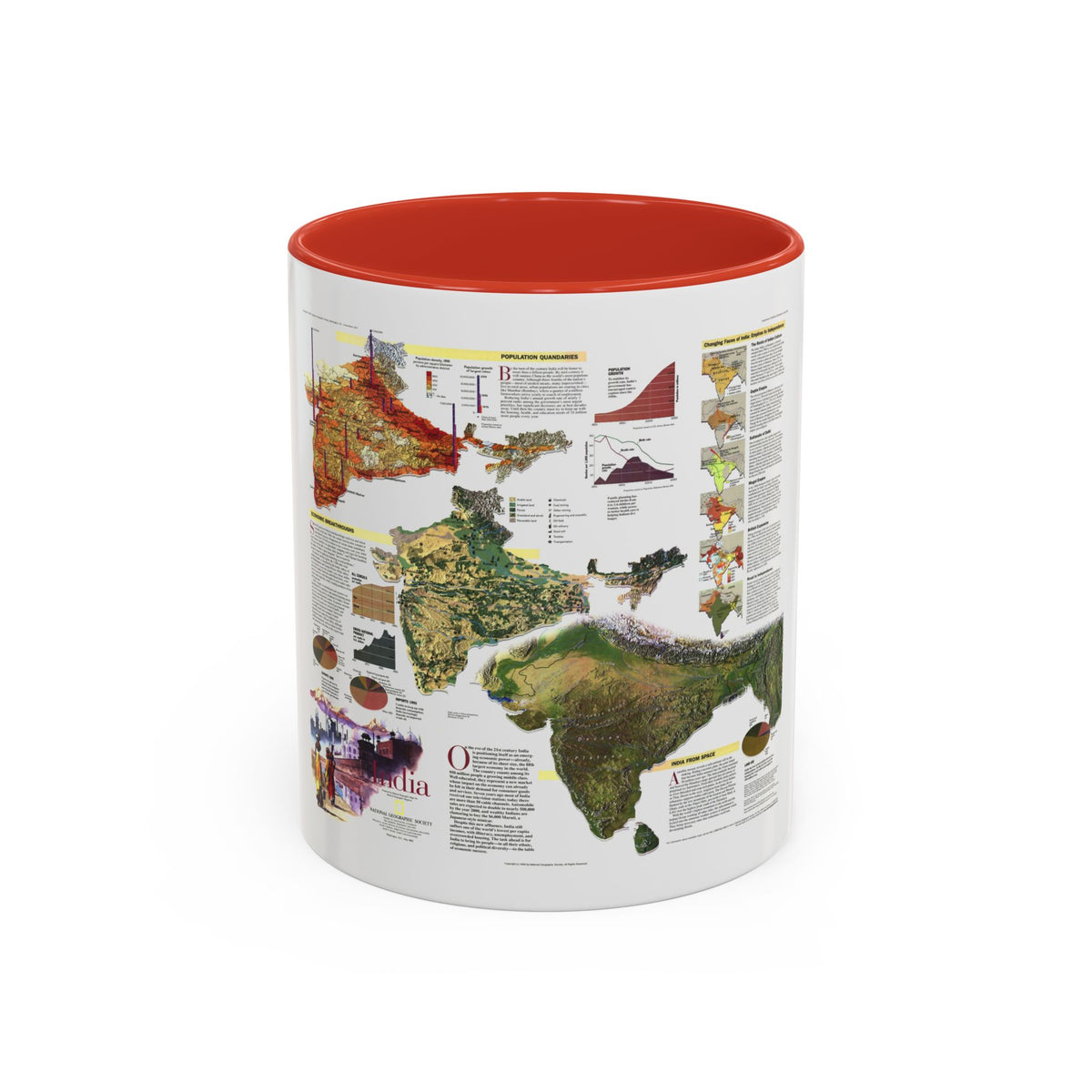 India (1997) (Map) Accent Coffee Mug