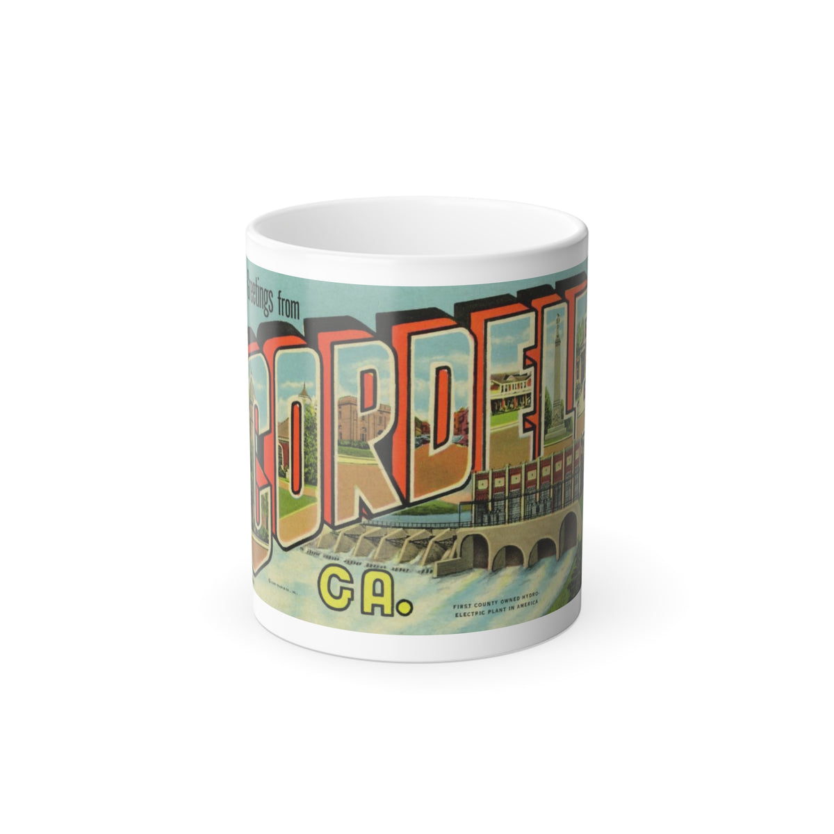 Greetings from Cordele GA (Greeting Postcards) Color Changing Mug 11oz