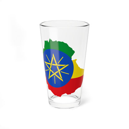 Flag map of Ethiopia (Ethiopia) Pint Glass 16oz