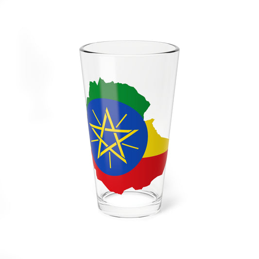 Flag map of Ethiopia (Ethiopia) Pint Glass 16oz