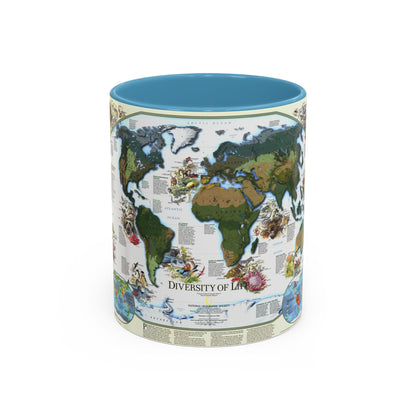 World Map - Diversity of Life (1999) (Map) Accent Coffee Mug