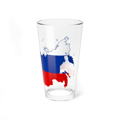 Flag-map of Russia (Russia) Pint Glass 16oz