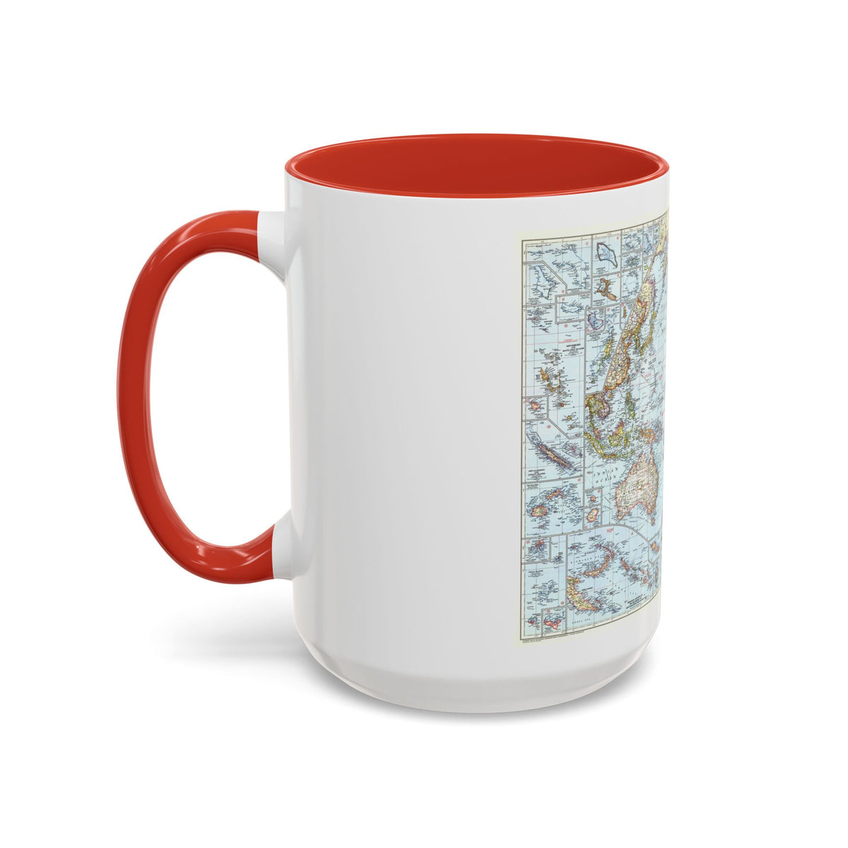 Pacific Ocean (1952) (Map) Accent Coffee Mug