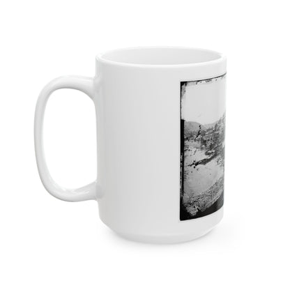 Harper's Ferry, W. Va. View Of Town; Railroad Bridge In Ruins (U.S. Civil War) White Coffee Mug