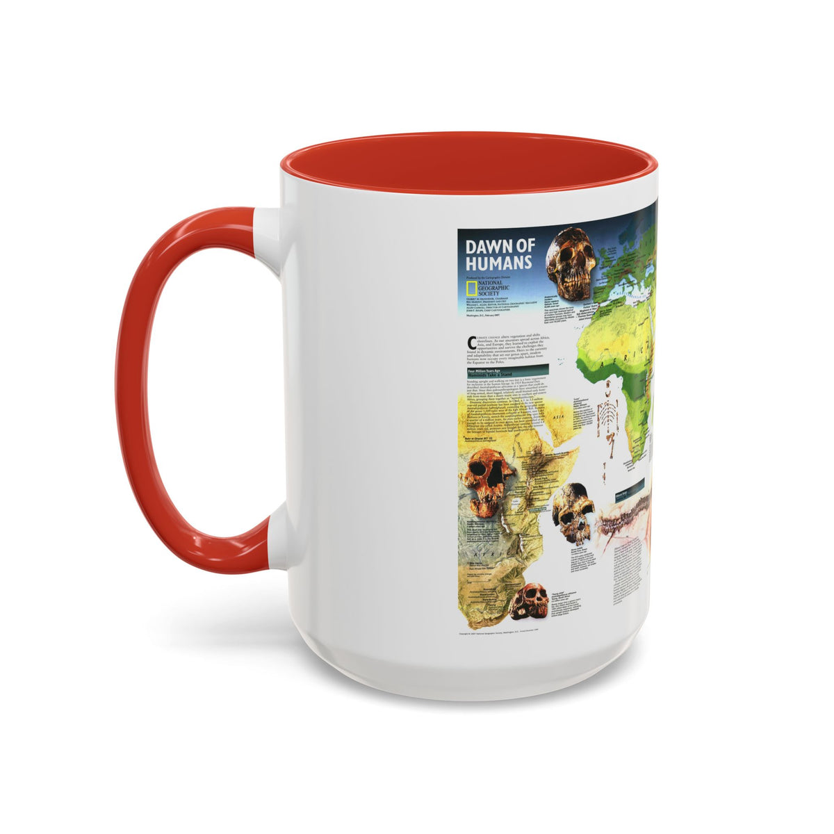 World Map - Dawn of Humans (1997) (Map) Accent Coffee Mug