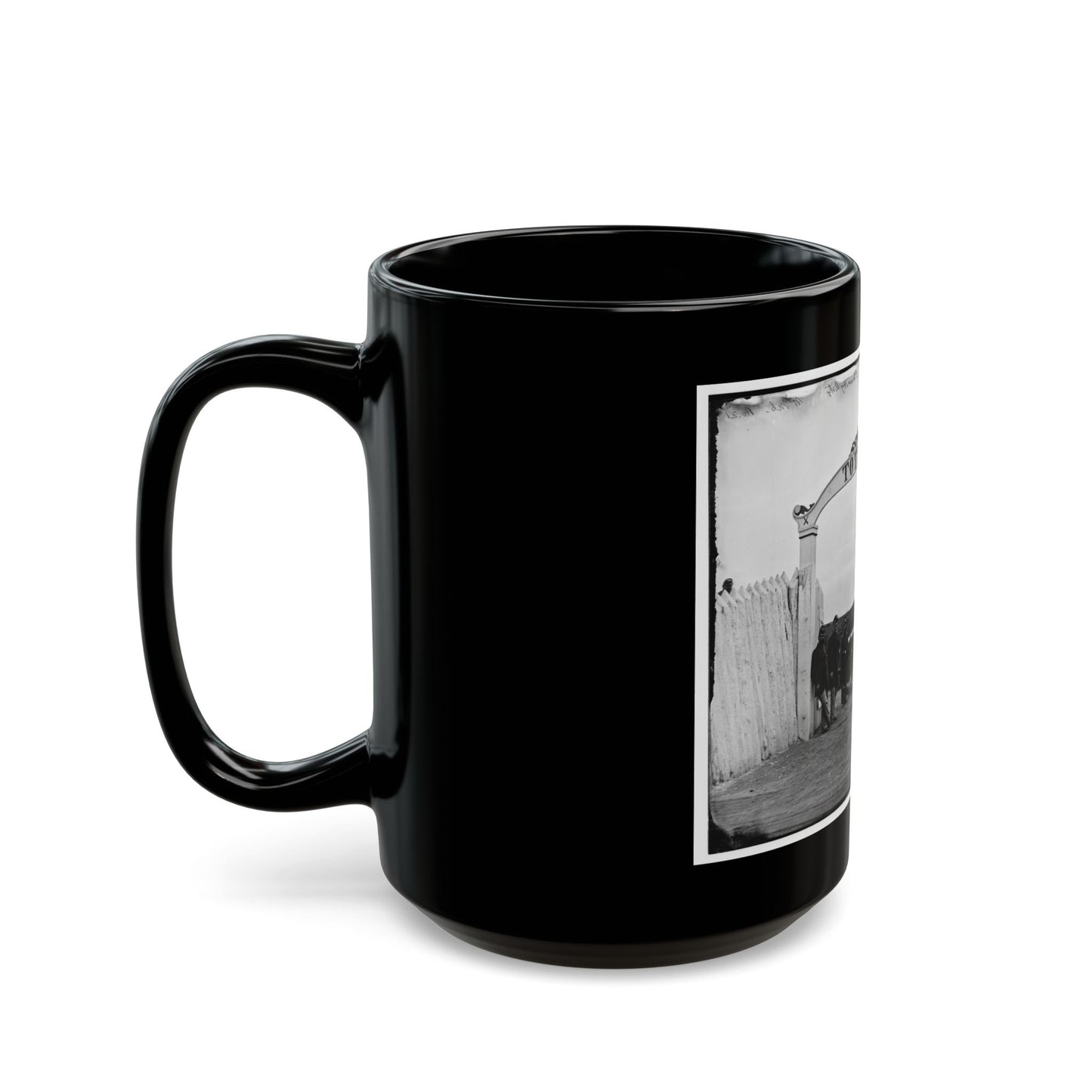 District Of Columbia. Men And Gun Of 3d Massachusetts Heavy Artillery At Ornamental Gate Of Fort Totten (U.S. Civil War) Black Coffee Mug