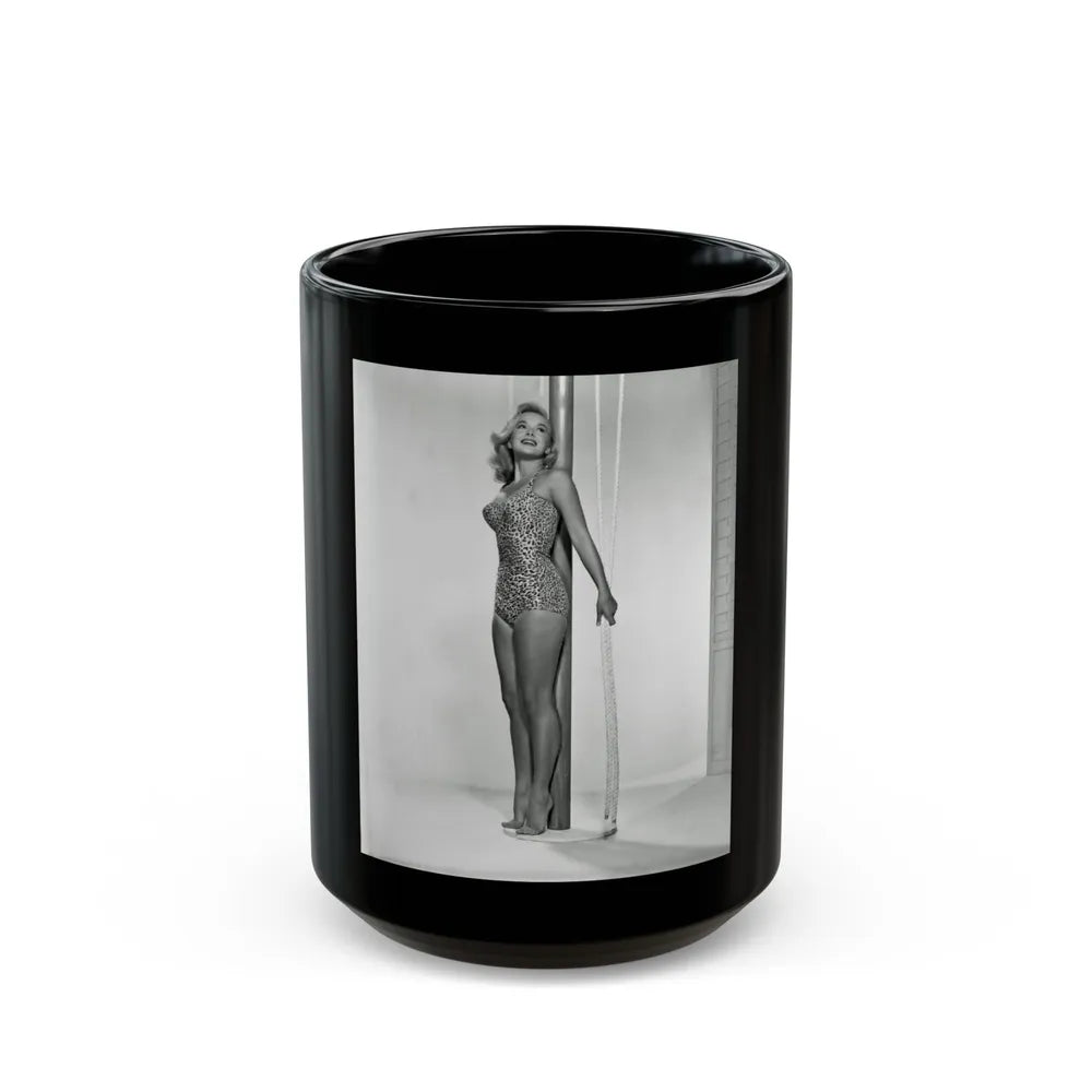 Leslie Parrish #184 (Vintage Female Icon) Black Coffee Mug-15oz-Go Mug Yourself