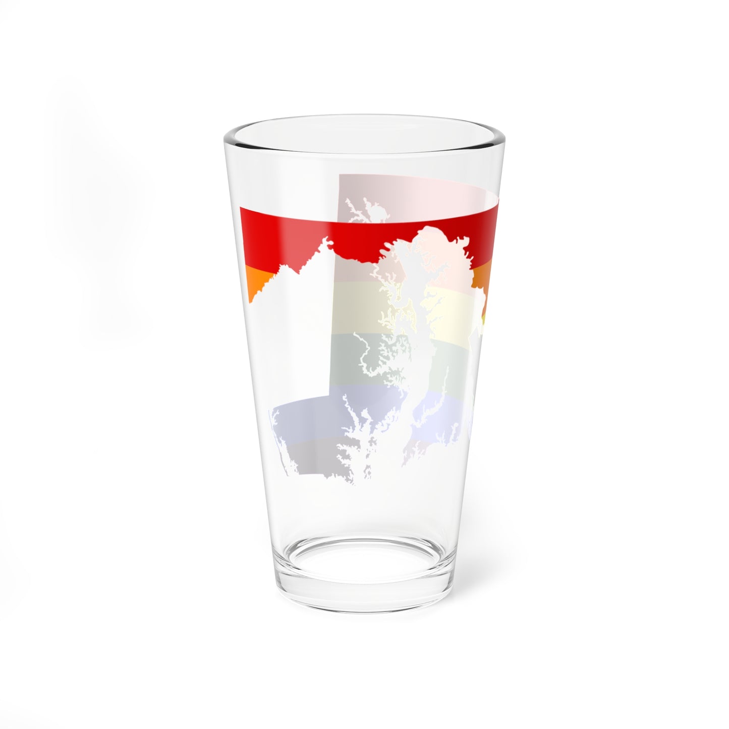 LGBT flag map of Maryland (United States) Pint Glass 16oz